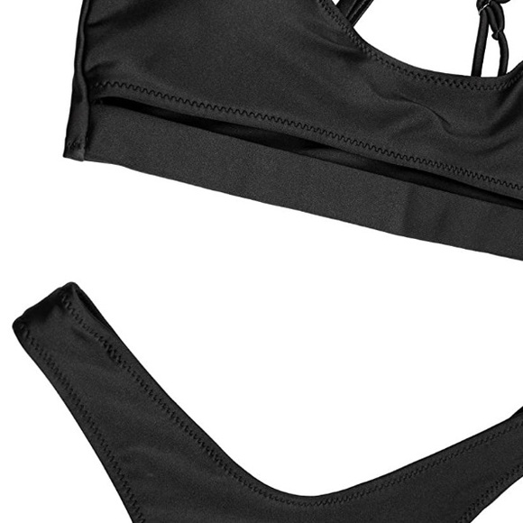 Scoop Neck Cutout Bikini / Black - Picture 5 of 6
